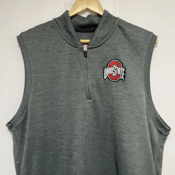 Campus O Oval Vest Mens XXL  Gray Vest OSU Ohio State Football Buckeyes Full Zip - Picture 2 of 10